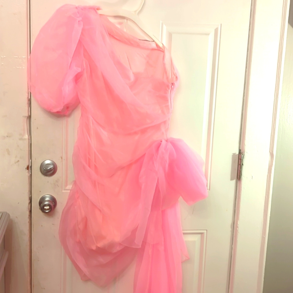 ASOS Pink puff sleeve tulle dress